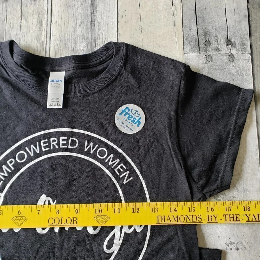 Chi Omega Empowered Women Black T-Shirt - Size M